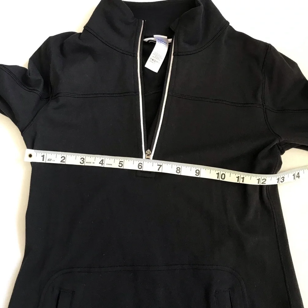 Ivivva Black Quarter Zip Long Sleeve Thumb Holes Jacket